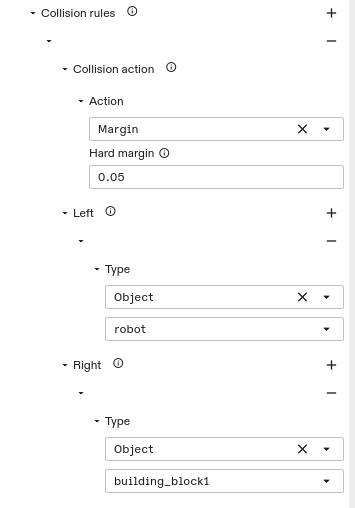 Setting collision rules.