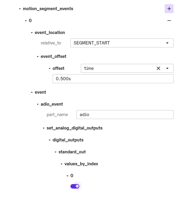 Adding a time based digital output motion event.
