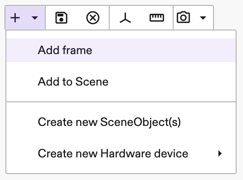 Click Add Frame in the '+' drop down