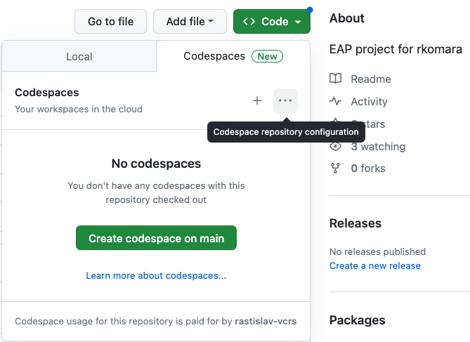 Launch Codespaces VM