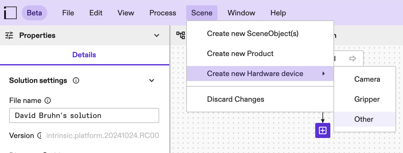 Click Add Asset in the + drop down