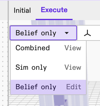 Execute tab view dropdown