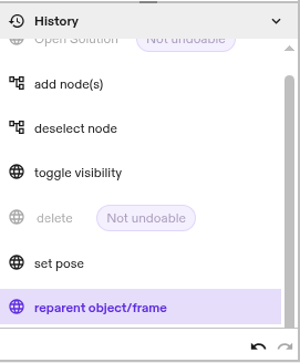 History panel undo