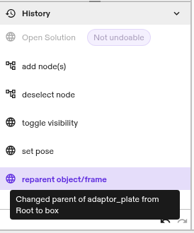 History panel tooltip