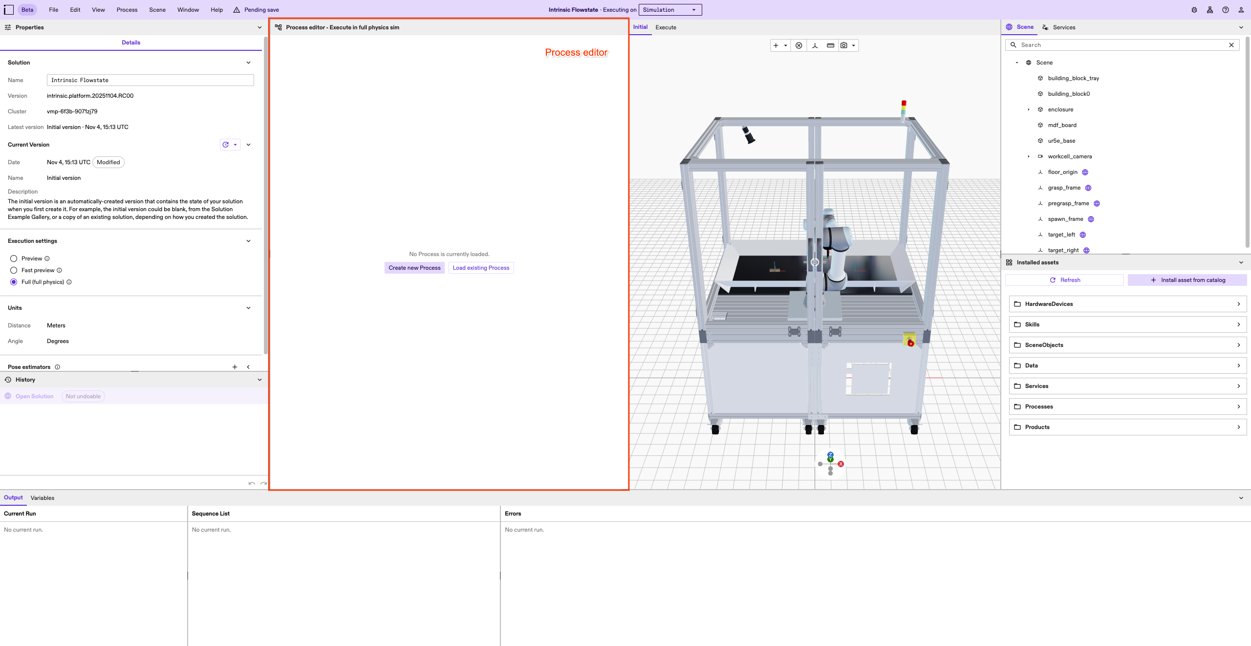 Solution Editor with highlighted Process Editor