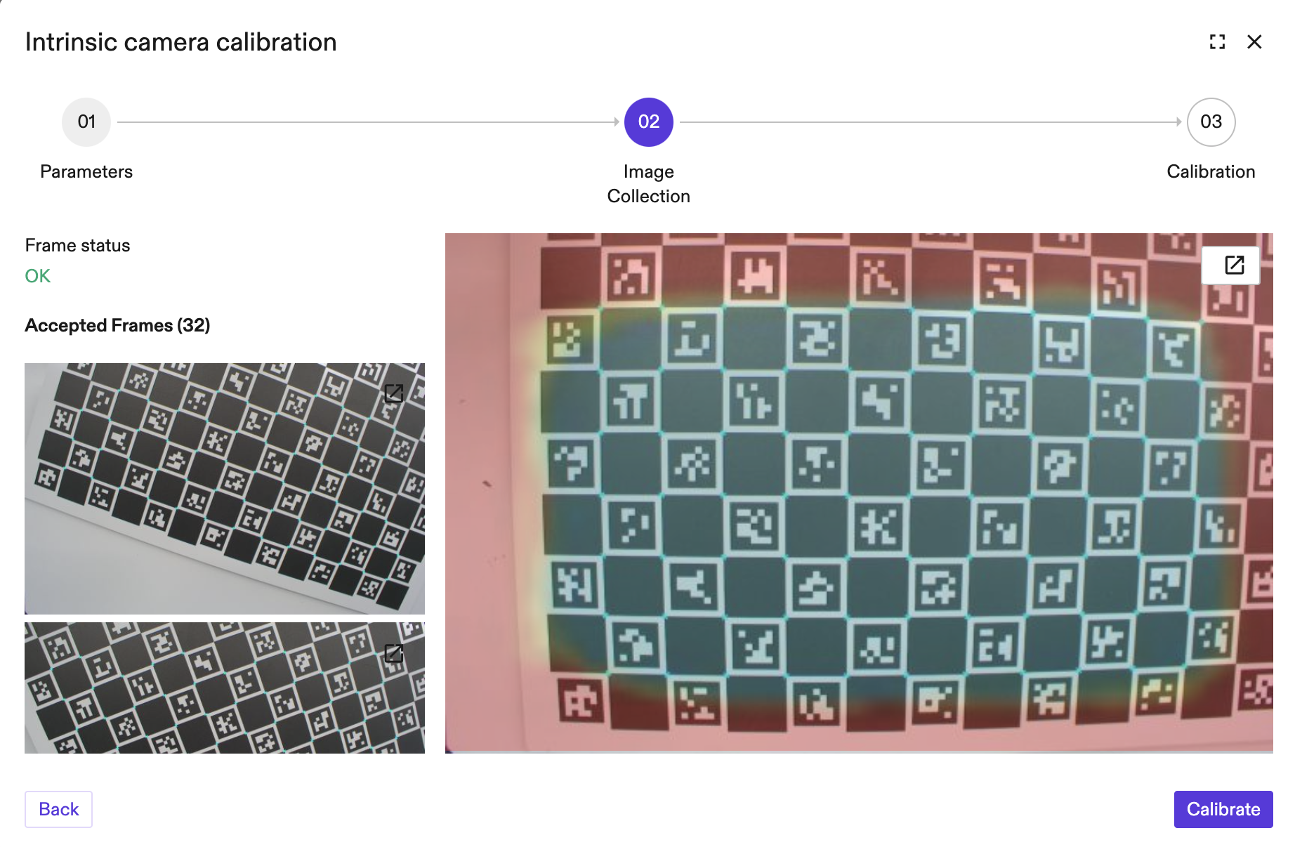 Intrinsic Calibration Run