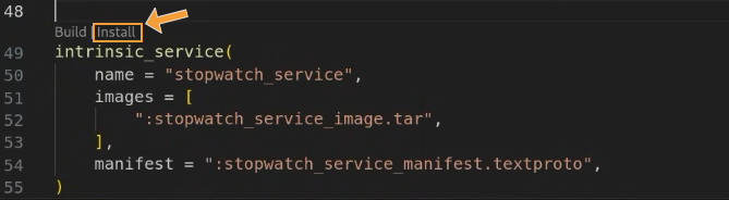 intrinsic_service rule for the service