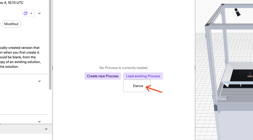 List of Processes after clicking Load existing Process
