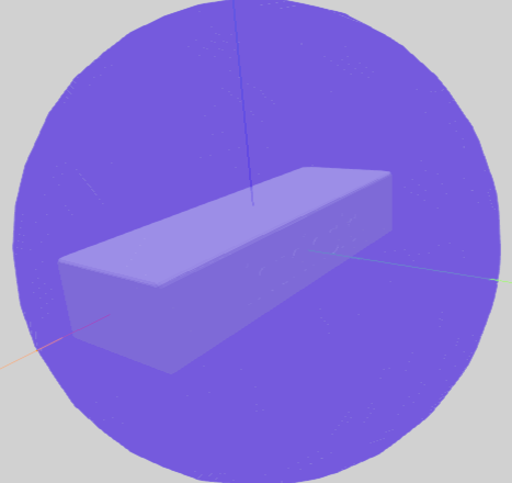 Object with primitives visible in the pose range