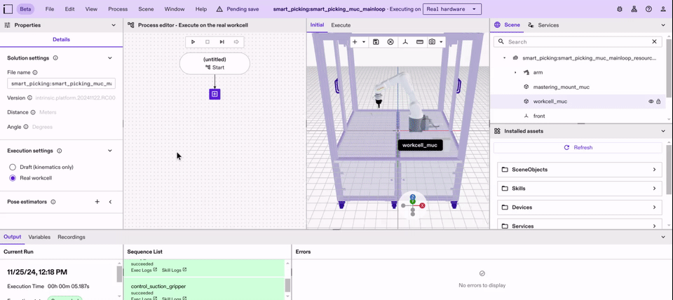 Demonstration of opening the robot control panel