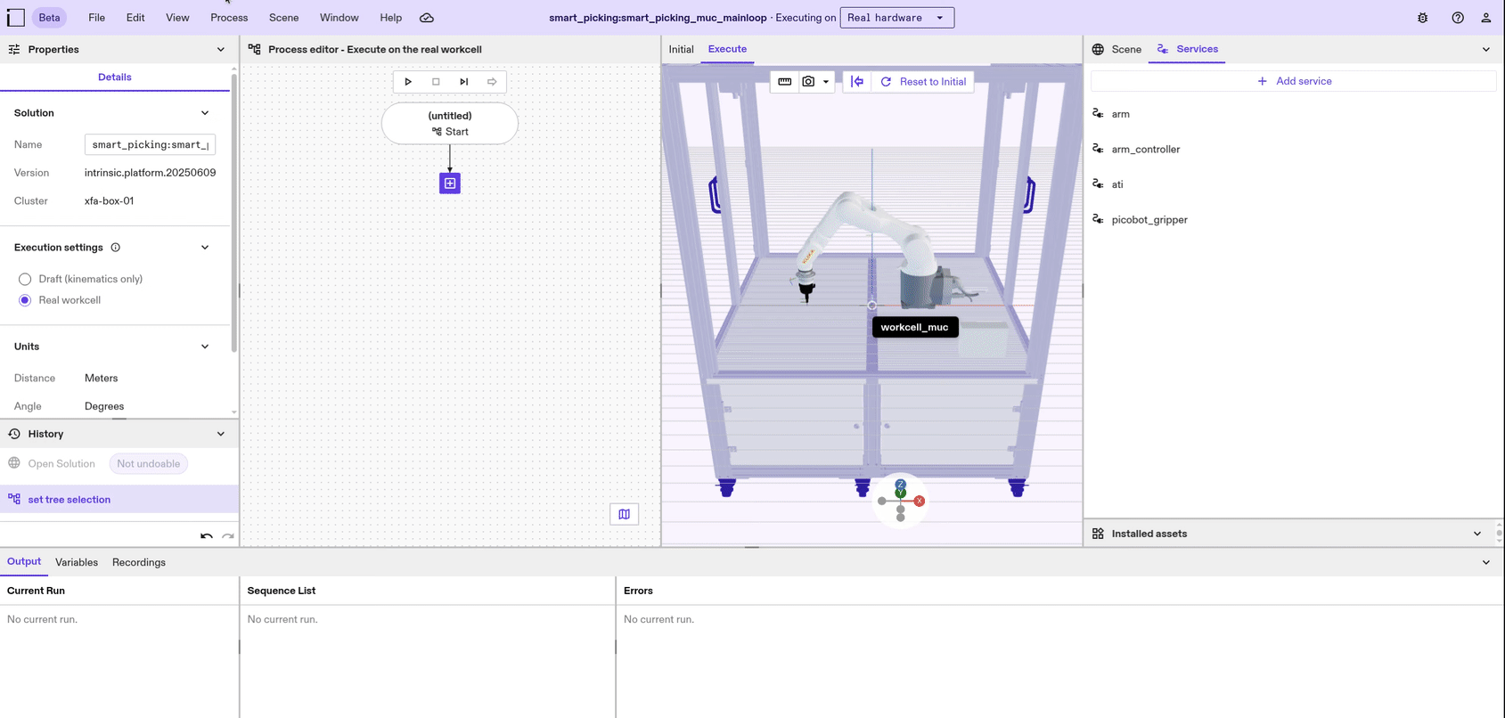Demonstration of opening the service manager
