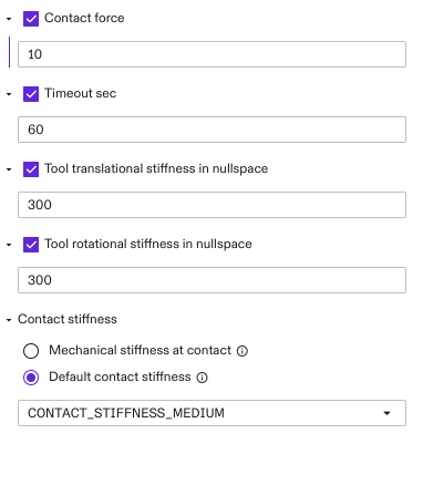 Other parameters settings