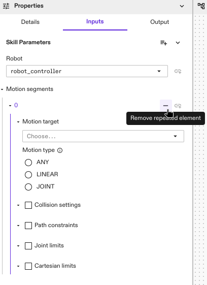Remove motion segment.