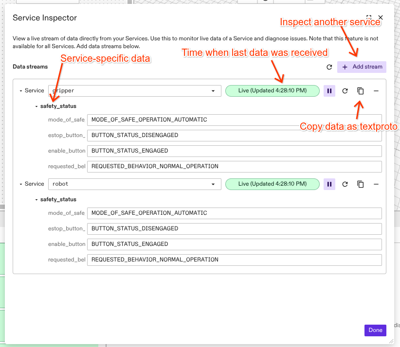 Service Inspector Details