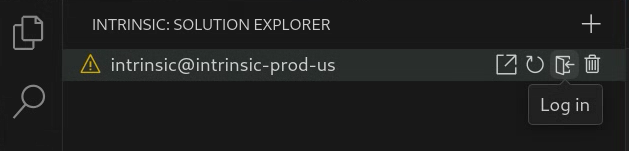 Solution explorer log in