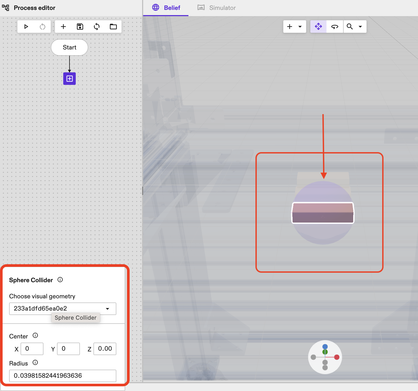 Spherical collision mesh