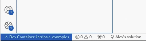 Target solution in status bar