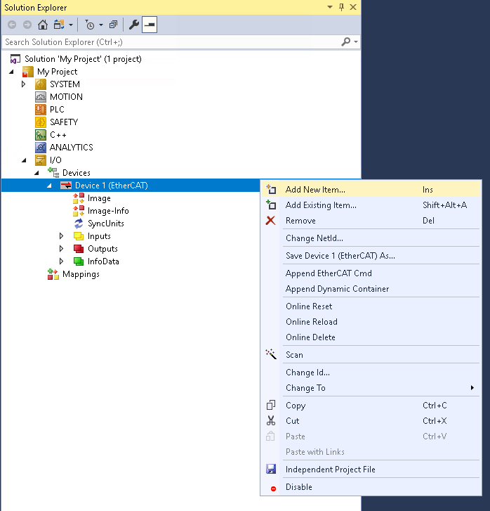 TwinCAT Add bus device