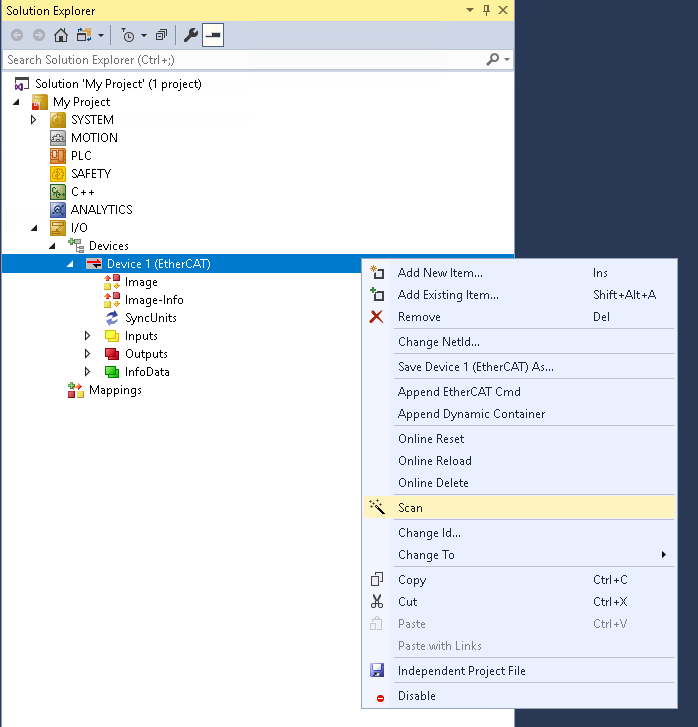 TwinCAT Scan the bus