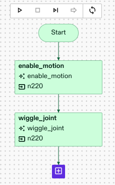 Process with enable_motion and wiggle_joint